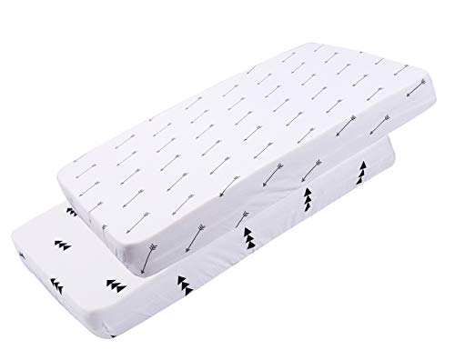 Pack n Play Sheet Fitted Playard Mattress Sheet Set 2 Pack 100% Jersey