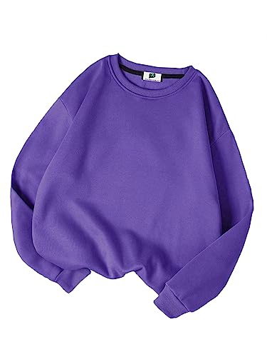 Image of SXV STYLE Solid Plain Unisex Cotton Oversized Baggy Sweatshirt