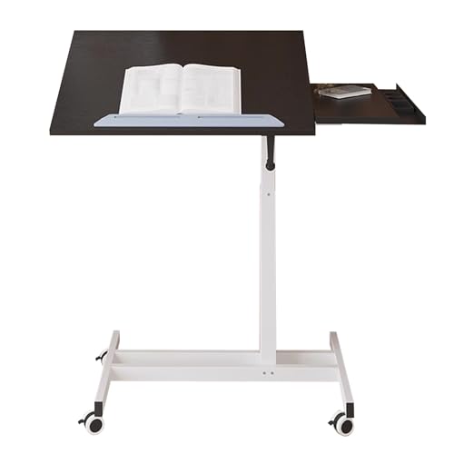 Genérico Mesa de Dibujo, Mesa de Dibujo con Ruedas, Mesa de Escritorio, Caballete de Dibujo, Mesa de Arquitecto, Altura Ajustable, para el hogar, la Oficina, el Hospital (Blanco)