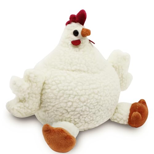 SANFERGE Niedlicher dekorativer Türstopper für Zuhause und Büro Bodentürstopper Stofftierbeschwerer schwerer Wandschutz weißes Huhn