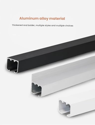 Image of Picture Rail Art Hanging Kit,Picture Rail Hooks & Installation Hardware,Ceiling Mount Photo Display Rail Track with 150cm Long Steel Cords(Milk,190cm /74.8in)