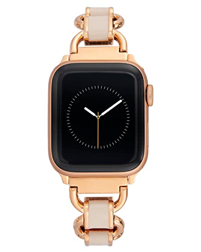Anne Klein Moderna correa de malla de repuesto para Apple iWatch, segura, ajustable, se adapta a la mayoría de muñecas, Rosa rubor/oro rosa, 38/40/41mm