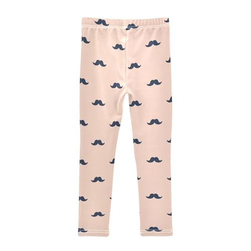 Moustache Girls Leggings,Workout Leggings for Girls Toddler Athletic Leggings Size for 3-10T2