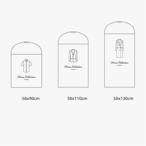 Garment Bags 2 Pcs Clothing Dust Cover, Hanging Dust Bag, Home Wardrobe Suit Coat Cover, Transparent Down Jacket Hanging Bag Clothing dust Cover (Size : 58 * 110cm)2