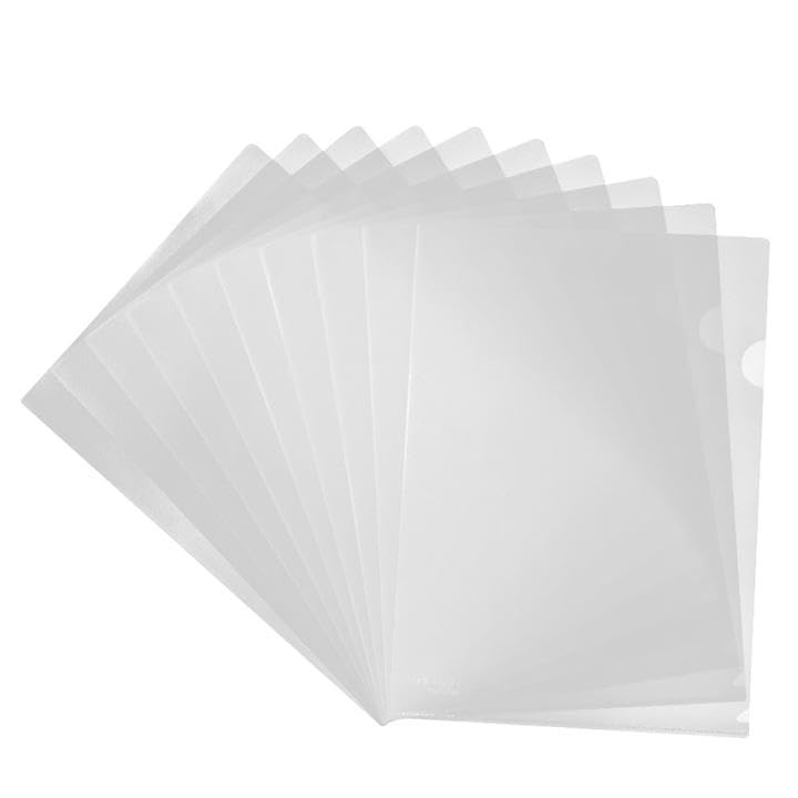 Paquete de 20 carpetas de plástico transparente para documentos, con bolsillo para copias de proyectos, tipo L, tamaño carta de EE. UU., tamaño A4, fundas de papel, transparentes