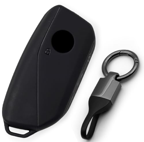 Image of JVCV Premium Soft TPU Key Cover Compatible with BMW 2023 New 7 Series 740i 760i X1 X7 XM IX I7, X5 smart Key | Scratch-Resistant Protective Case (Matte Black Style B)
