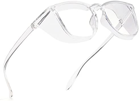 LeisonTac Large Frame Safety Glasses, Anti Fog Dust Anti Blue Light Impact Resistance Protective Goggles for Women Men (Transparent)