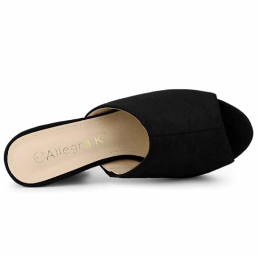 Image of Allegra K Women's Open Toe Platform Chunky Heel Slides Sandals