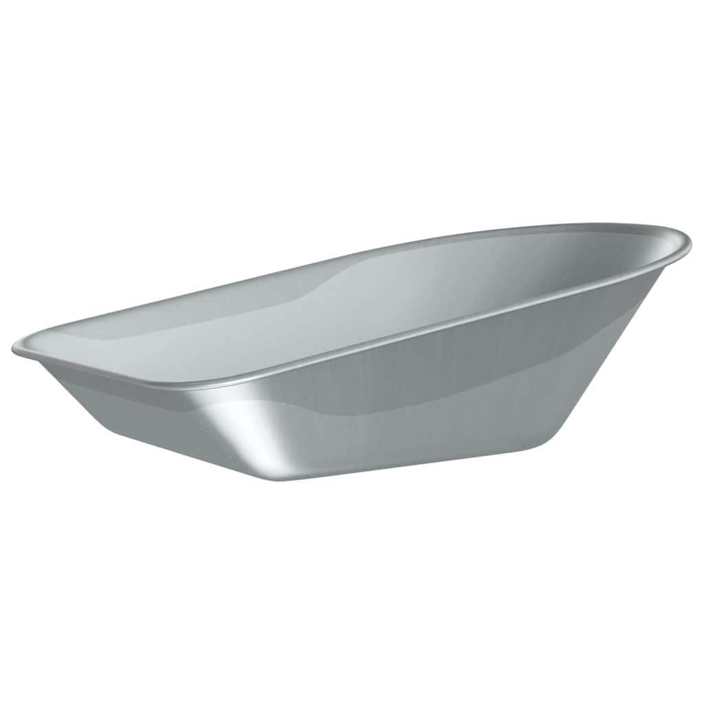 Steel Wheelbarrow Tray Replacement, Silver Metal Tray 90 x 63 x 28 cm for Garden Tools, Durable Outdoor Wheelbarrow for Soil and Plants