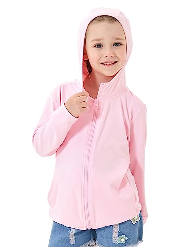 Image of TAGIHOO Kids Active Zipper Sun Protection Jacket Boys Girls Hooded Cooling Shirt Pockets Fishing Running Outdoor