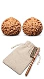 Nueces ornamentales chinas, exquisito juego de mano. Incluye cepillos de mantenimiento de cortesía. Un regalo ideal para amigos. Estilo (sombrero oficial) (42-44 mm)