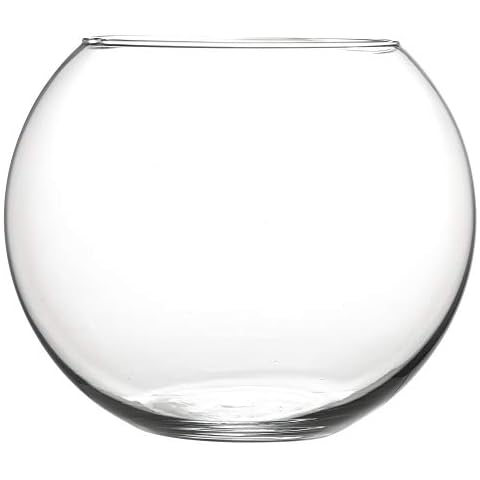 URBNLIVING Elegant Round Glass Vases in Various Sizes - Ideal for Flowers or as Fish Bowls (10cm) Cover