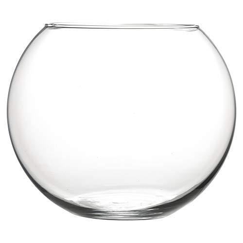 URBNLIVING Elegant Round Glass Vases in Various Sizes - Ideal for Flowers or as Fish Bowls (10cm)