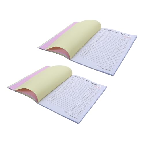 STOBAZA 2pcs English Slip Invoice Book Contractor Forms Work Order Estimate Pads Per Book for Car Repair Service Invoicing