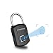 Fingerprint Padlock, Outdoor Smart Biometric Thumbprint Keyless Lock, One Touch Unlock Portable USB Rechargeable Anti Theft School Lock, for Gym Suitcase Backpack Luggage Door Office - Elegant Black