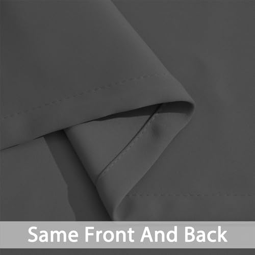 Yakamok Blackout Curtains for Bedroom, Thermal Insulated Room Darkening Curtains, Light Blocking Blackout Drapes for Living Room- 2 Panels,42x72 Inch, Charcoal Grey