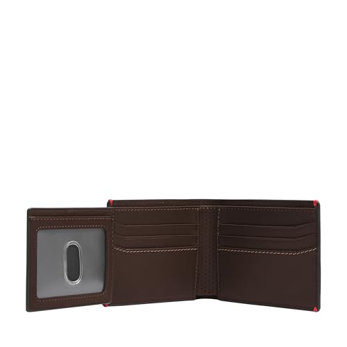 Image of Fossil Men's Sport Tourer Leather Bifold Flip ID Wallet; Slim Wallet for Men, Mink Brown