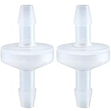 PAGOW 2 Pack 1/8 inch (4mm) Check Valve, PVDF Wear-Resistant One-Way Check Valve for Fuel Gas Liquid...