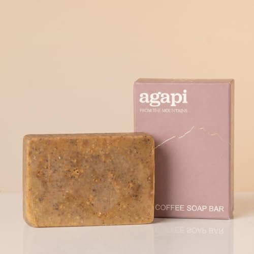 Image of Agapi Sikkim Handcrafted Cofee Bar Soap with Orgainc Coffee Grounds, Beeswax, Shea Butter, Coconut Oil, Vegetable Oil, Sunflower Oil, | Natural- 110 gm