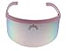 Elite Futuristic Oversize Shield Visor Sunglasses Flat Top Mirrored Mono Lens 172mm Pink Mirror