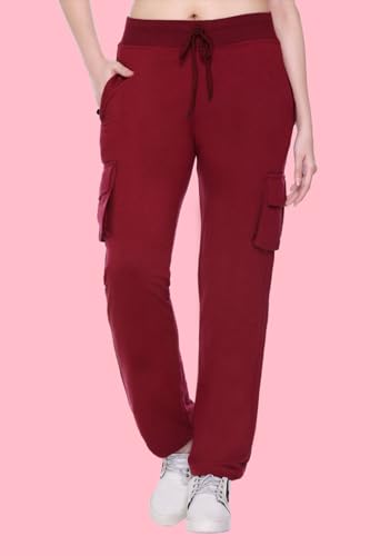 Image of White Moon Women's 4 Pocket Cargo Joggers for Gym - Comfortable Track Pants for Women, Cotton Jogger Combo Pack of 2, Ideal Track Pants for Women, Cargo Joggers for Everyday Wear