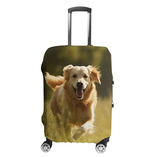 Travel Luggage Cover Protectors Elastic Anti-scratch Suitcase Cover Washable Luggage Sleeve Dog Running on The Grass Suitcase Cover Protector Fit 18-32 Inch Suitcases Travel Accessories L