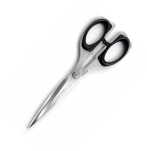 Fackelmann Tijeras De Cocina Multiusos, Tijeras Universales, Tijera Enteriza, Tijera De Cocina Profesional De Acero Inoxidable, Mango Ergonómico Antideslizante, Color Negro, 21cm, 1ud