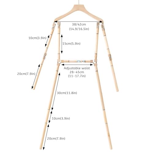 Maniquí de madera ajustable de 38 cm para vestidos de novia y alta costura 5
