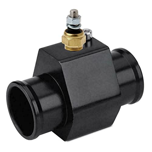 KUNFINE 32mm黒 水温計 アダプター 水温ジョイントパイプセンサー ゲージアダプタ 水温ジョイントパイプ 水温計温度ジョイントパイプラジエーターホースセンサーゲージアダプタークランプ