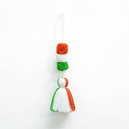 VLiving Borla tricolor, hecho a mano, colgante bohemio, tamaño 7.5 pulgadas con patrón de llavero 1 Cover