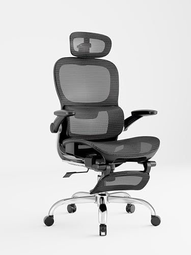 Ergonomic Ofice Chair with Adaptive BackrestSGS Class 4 Gas Clylinder and Flip-Up...