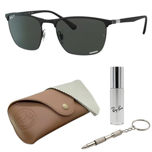 Image of Ray-Ban RB3686 CHROMANCE POLARIZED Square Shape Sunglasses for Men & Women with Official Eyewear Kit