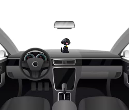 Image of AUGEN Cute Dog Black Bobblehead for Car Dashboard, Office Desk & Study Table (Pack of 1)