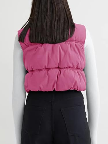 Image of SySea Women's Crop Puffer Vest Winter Zip Up Lightweight Sleeveless Warm Outerwear Padded Coat