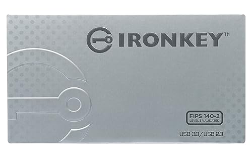 Kingston IronKey S1000 Clé USB Chiffrée 8Go Puce de chiffrement embarquée et FIPS 140-2 Niveau 3 Certifié - IKS1000B/8GB