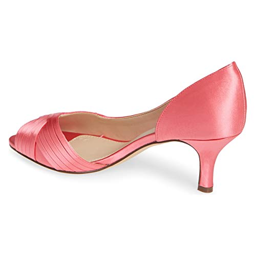 XYD Women Peep Toe Kitten Pumps Satin Crisscross Strap Low Heels Slip On D'Orsay Sandals Wedding Formal Shoes3