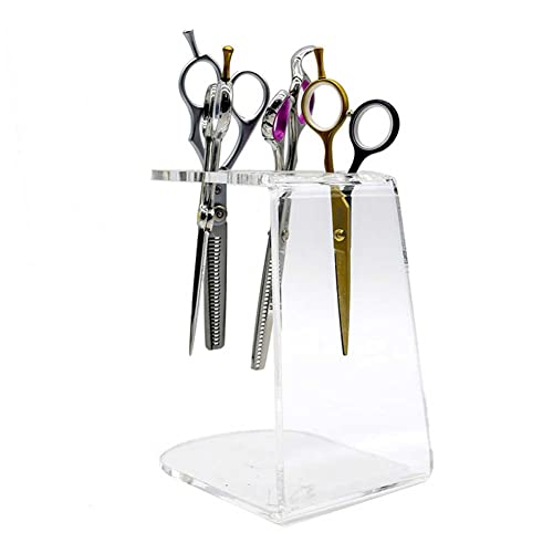 Support de ciseaux en acrylique transparent à 6 trous pour salon de coiffure - 3