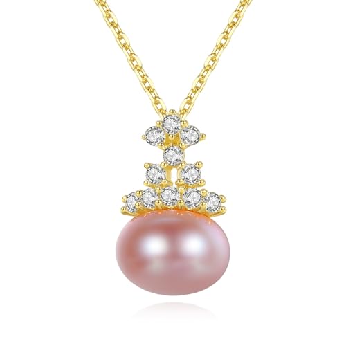 Collier en argent sterling 925 avec pendentif en perles et zircons cubiques durables