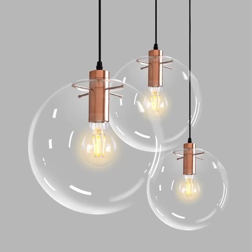 MOSSODOR Glass Pendant Light Crystal Lamp Modern Ball Chandelier Design Creative Hanging Lamp Height Adjustable Indoor Decoration Hanging Living Room Luminaire - Gold - 15cm