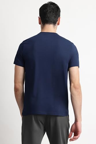 Image of Reebok Men's Cotton-Lycra Blend T-Shirt - 4-Way Stretch Smooth Smooth Round Neck Half Sleeve Tee for Men | Casual Tshirt for Men Stretchable Tshirt