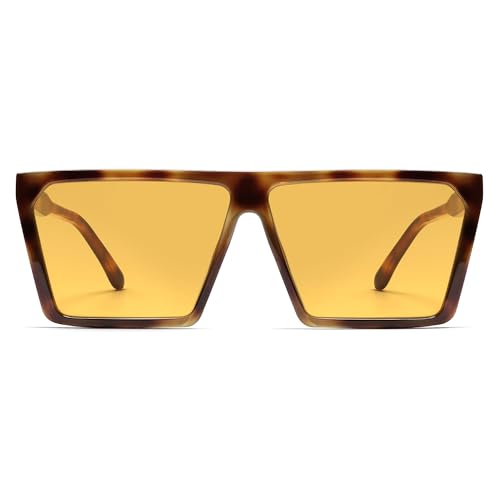 VANLINKER Square Oversized Sunglasses for Womens Mens Trendy Big Flat Top Shades UV400 Large Sun Glasses VL98032