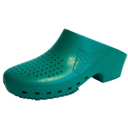Image of CALZURO Classic Work Clogs with Holes - Unisex Work Clogs for Women and Men - Non Slip Shoes - Autoclavable Rubber Kitchen Shoes and Nursing Clogs