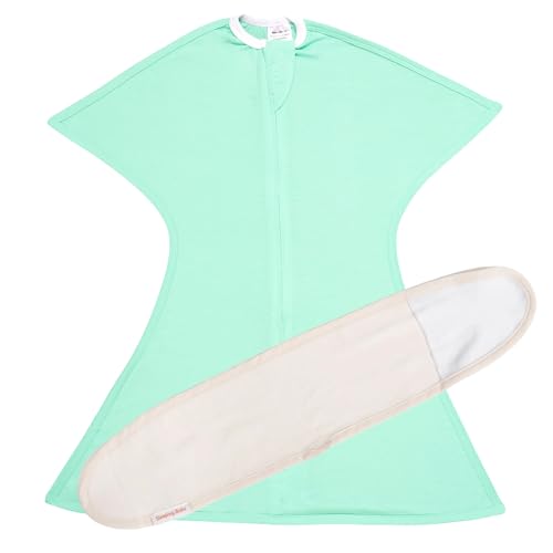 SleepingBaby Zipadee-Zip Transition Swaddle and Snuggle Strap Bundle - Roomy Baby Swaddle Blanket with Zipper Convenience and Wearable Blanket Accessory - Classic Mint, Medium (6-12 Month) image 5