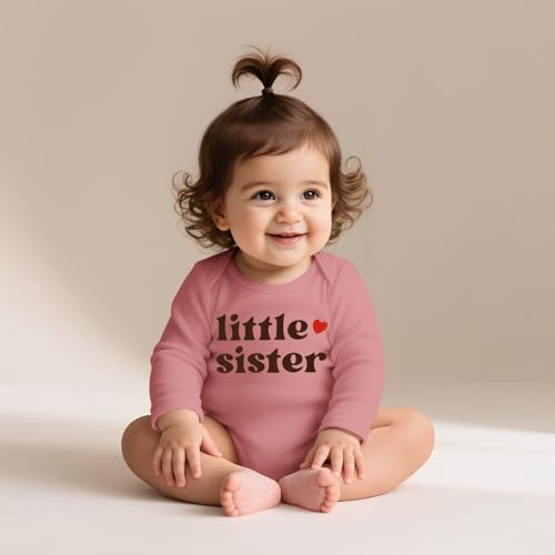 Little Sister Bodysuit Infant Baby Girls Romper Newborn Onesie Sibling Outfits Long Sleeve One Piece Fall Clothes3