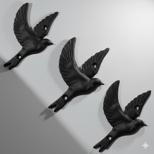 Ambipolar Flying Bird Wall Hook - Black Iron Cast Decor