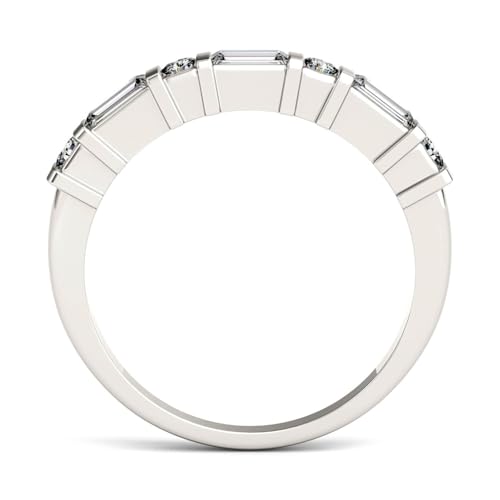 1.20Ctw Baguette Cut White Diamond Wedding Band Ring Sterling Silver with 14k White Gold Finish3