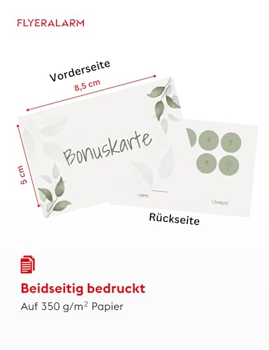 Blanko Bonuskarten zum Ausfüllen | Vintage | 100 Stück | Stempelkarten mit Platz für Kundennamen und Firmenstempel I Karten mit modernen Designs