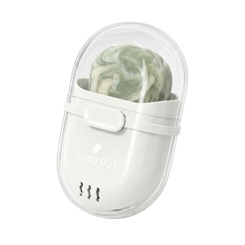 Image of Travel Soap Holder - Portable Soap Dish for Home, Outdoor Hiking, and Camping - Compact and Durable Plastic Soap Box (1, PET White, Soap Case)