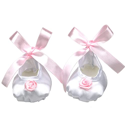 Chaussures De Décoration De Poupée De 18 Pouces Chaussures De Poupée En Soie Belle Chaussures De Poupée De Fleur De Ruban Rose 1 Paire Blanche, Chaussures De Poupée, Chaussures De Danse De Poupée 18 Cover