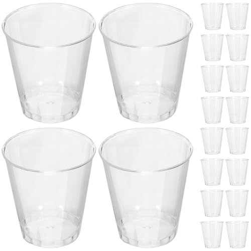 TEHAUX 100個 入り硬質プラスチックカップ 透明試飲用ジュース カクテルパーティー用使い捨てワイングラス飲料カップ